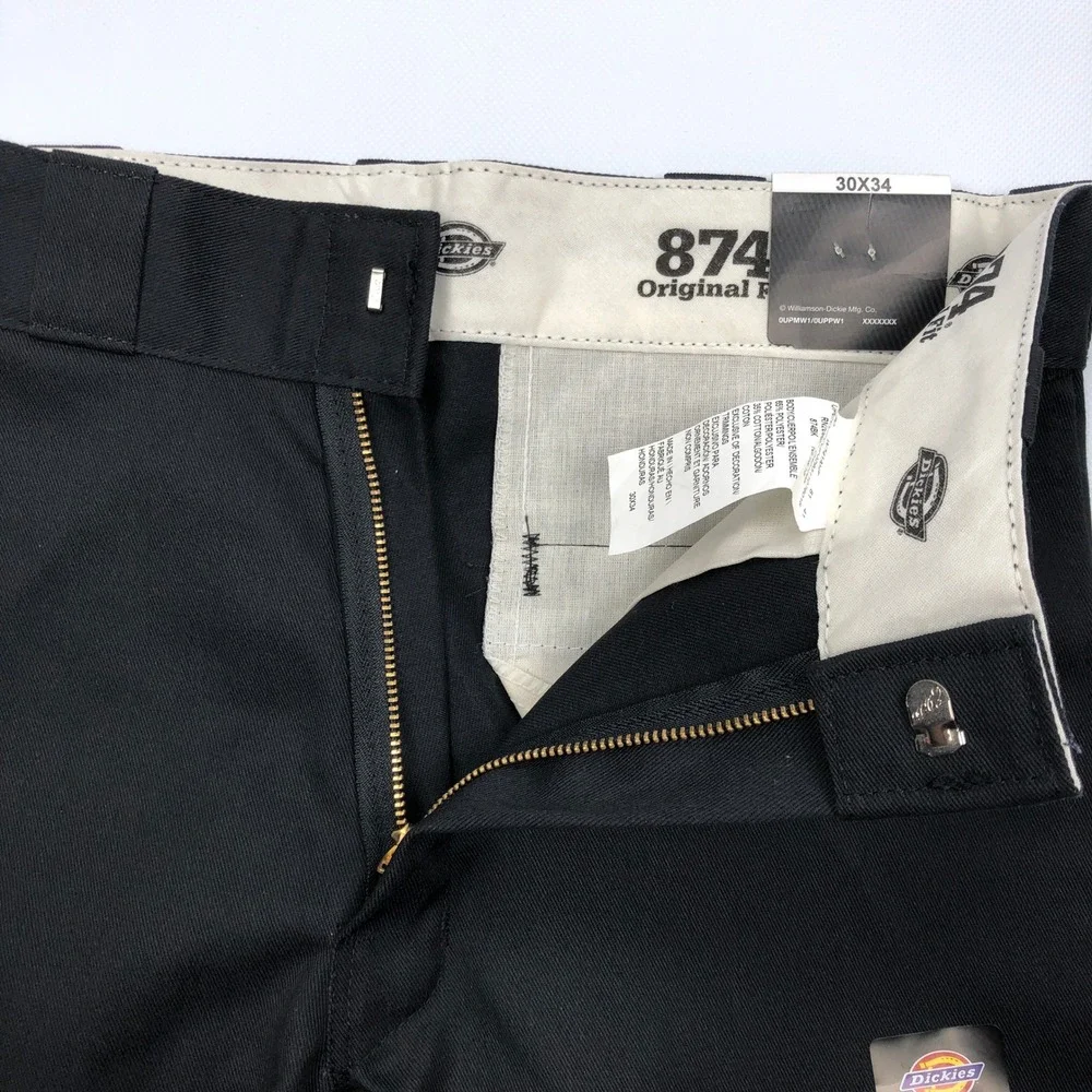 Dickies 874 Original Fit Work Pants Mens 30x34 Black 874BK Twill Straight Leg